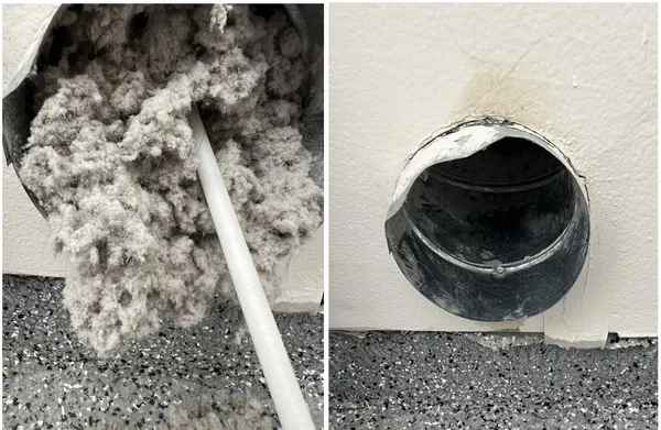 Pittsburgh Dryer vent cleaning before and after